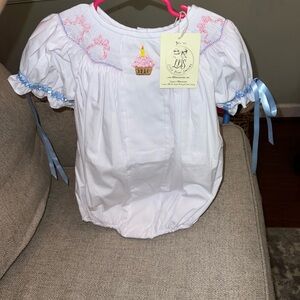 White and Blue Kids Bodysuit